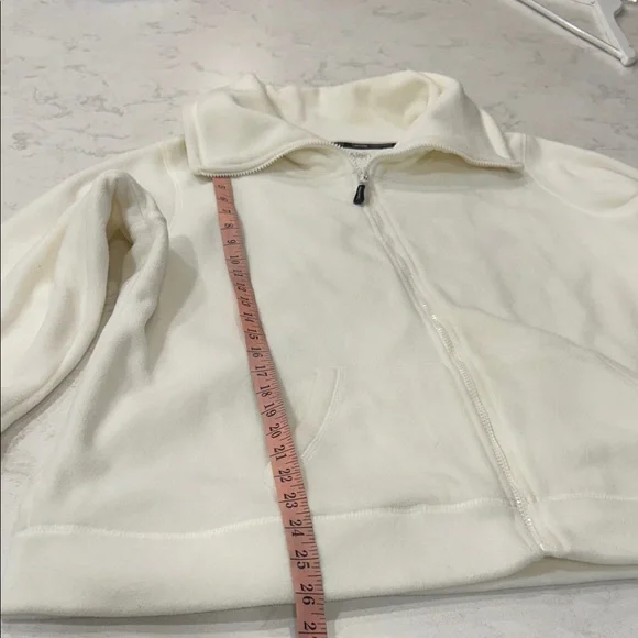 Calvin Klein Performance Women's 1X Full-Zip Hooded Fleece Jacket Winter White - Picture 8 of 13